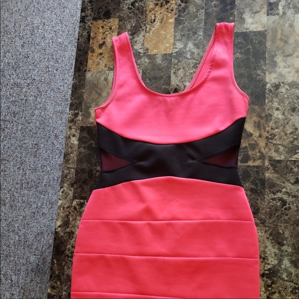 80s Neon Pink BodyCon Dress